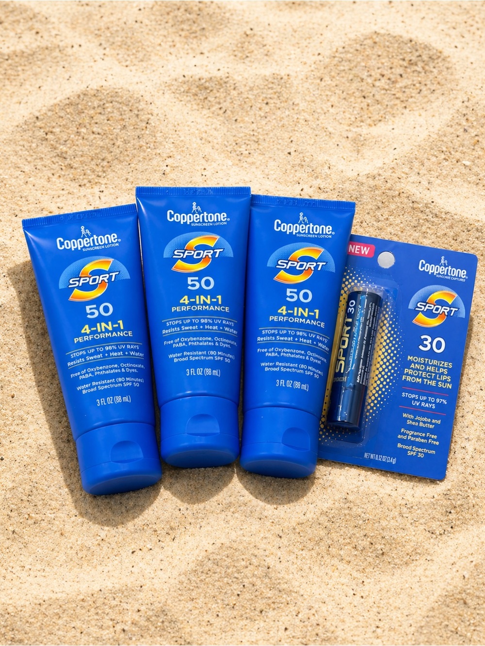 Coppertone Sport SPF 50 4-in-1 Performance Sunscreen Lotion - Blue